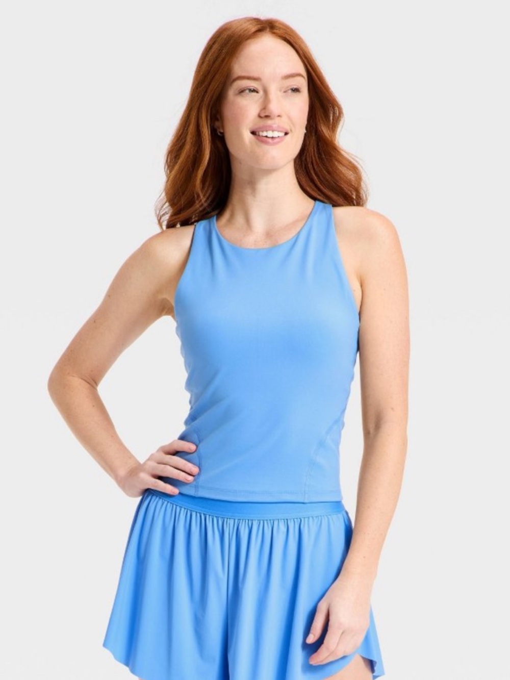 All In Motion™ Women's Super Flex High Neck Racerback Support Tank Top - Blue S